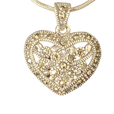  Womens Heart S925 Silver Pendant and chain