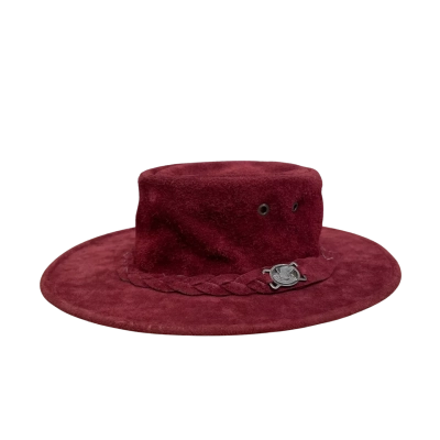 Taz Hatz Tasmanian Red suede leather kids braided band hat