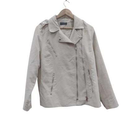 Crossroads Womens Size 16 Biker Jacket Beige (11) 