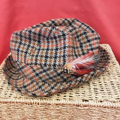  Mens Luton Plaid  Trilby Wool hat