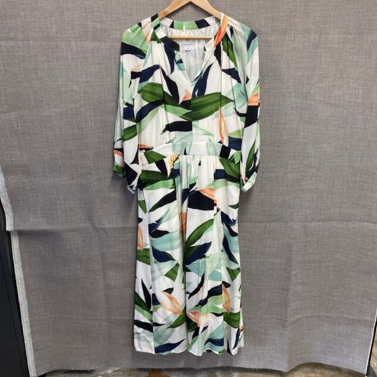 green emerald velvet dress Trenery green-based unique print dress size 12 (as new with tags)  Dear  Little Panko