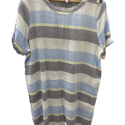 W.Lane Womens  Size 20 Short Sleeve Dress  Blue / White / Yellow 