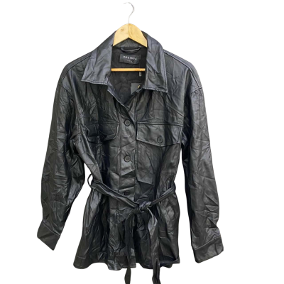 Decjuba Womens  Size L Faux Leather Jacket Black  