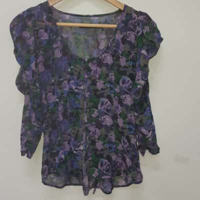 Sportsgirl Silk Ruffled Sleeve Blouse