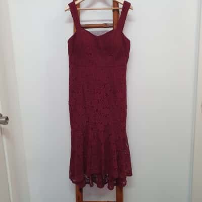 Miss Anne Women's Size 16 Sleeveless Lace Dress Plum - New With Tags