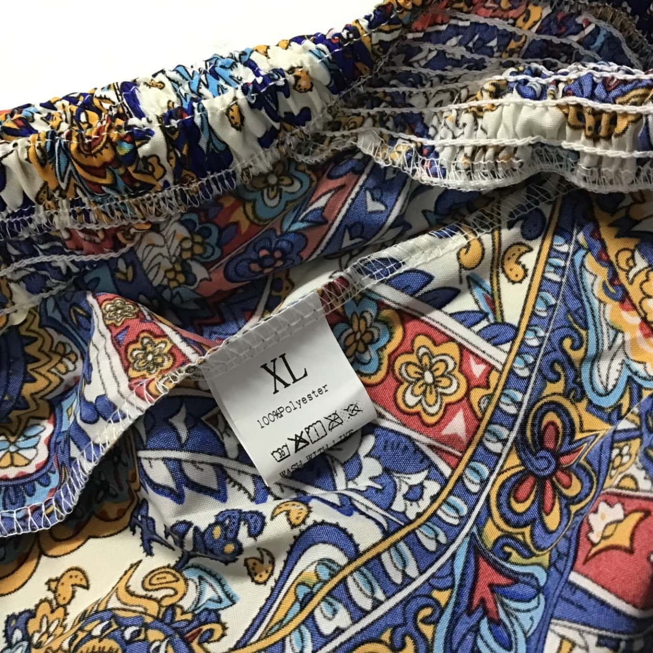 Womens Size XL Multicoloured / Pattern Shirred Waist / Elastic Ankle Pants