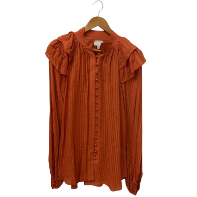 Witchery Womens  Size 10 Long Sleeve Shirt Burnt Orange 