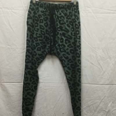 Leoni Womens  Size XS Animal print/Khaki Mila Jogger 