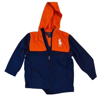 Polo Ralph Lauren Kids Colour Block Hooded Jacket – Navy/Orange Size 3 
