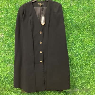 Bariano Womens  Size 12 Suit  Black  cape/jacket