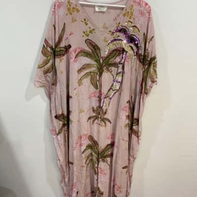 Liddy Watkins-  Womens Size One Size Kaftan Green / Pink  / Purple 