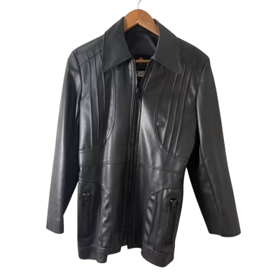 Mew Brown Womens  Size 16 Leather Jacket Black  