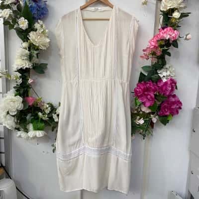 Morrison Womens  Size S Midi Dress Off White 