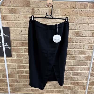Amelius Womens black midi skirt  Size 12 