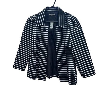 City Dressing Womens  Size 16 Black White Striped Jacket 