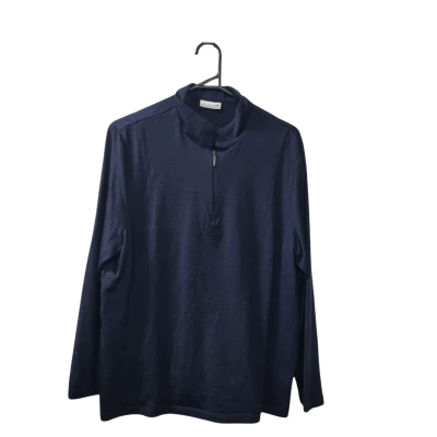 Hedrena Women's Size XXXL Long Sleeve Top in Navy Blue 