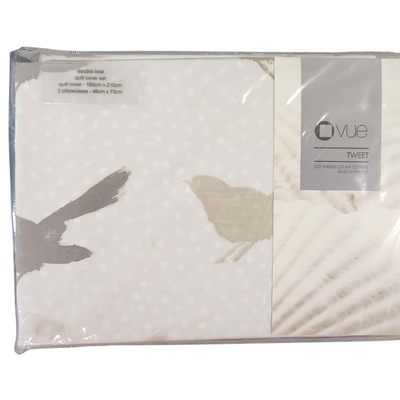 Vue Tweet Cotton Double Bed Quilt Cover Set. New.(s)