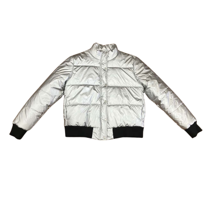 Decjuba D-Luxe Silver Puffer Jacket Size 14 