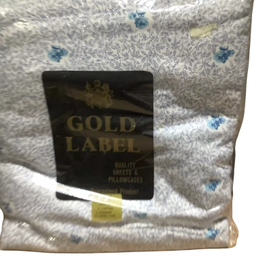 NWOT Gold Label Blue Floral Single Bed Sheet Set - 2 Flat Sheets 160x254cm/1 Pillow Case (LM)
