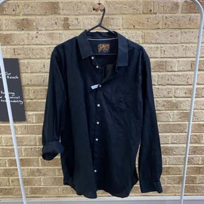Johnny Bigg Mens Anders linen shirt black Size 2XLT 