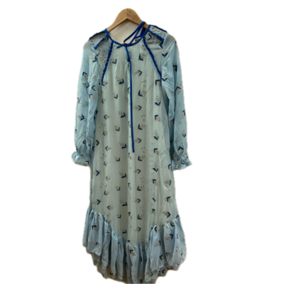 Muse Womens Dress Size L Blue embroidered chiffon (new with tags)