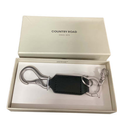 NEW Country Road Leather Keyring Black  