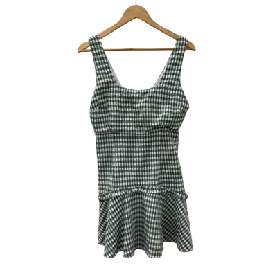 The Fated Womens  Size 10 Sleeveless Dress  Gingham / Green 