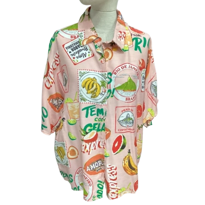 Salty Bright Womens  Size 8 Short Sleeve Shirt Pink  / Red 