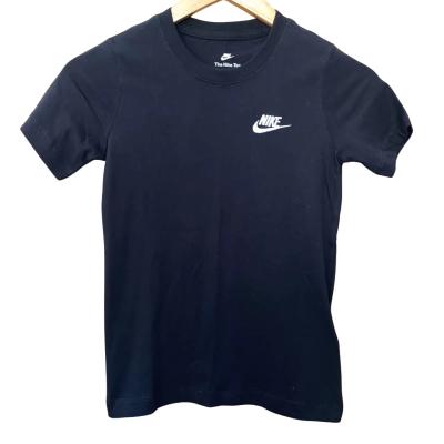 Nike Kids Black Embroidered Logo T-Shirt Size XS