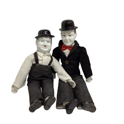 Vintage Porcelain Laurel & Hardy Dolls 