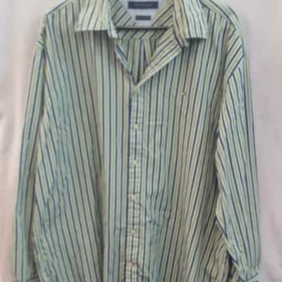 Tommy Hilfiger Mens  Size XXL Long Sleeve Shirt Green / Navy Blue / White 
