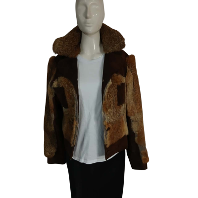  Vintage Fur and Suede Jacket Womens  Size 38
