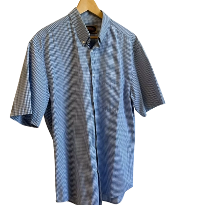 “R.M. Williams”- Mens  Size L -Short Sleeve Shirt -Blue / Checked 