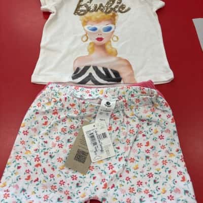  Girls - Size 1 Summer Bundle - includes Barbie t-shirt & x3 pairs of shorts *ALL NEW with tags 