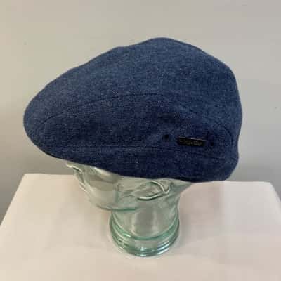 Edge City Mens Beret Size L Navy Blue / Black 