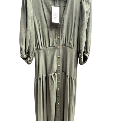Preview Womens Size 12 Olive V Neck Shirt Dress