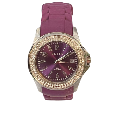 Elite Womens Watch Purple/Silver Tone