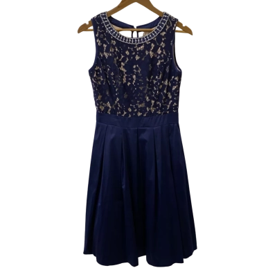 Review Womens  Size 10 Cocktail Dress Navy Blue 