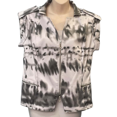 Covers,  Womens  Size 14 Vest Jacket Grey / White 