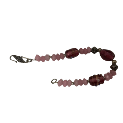  Womens Bracelet Pink  / Purple / Silver 925 markings