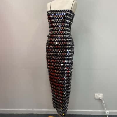 RUNAWAY Womens  Size M Bodycon Dress Mirror Sequins 
