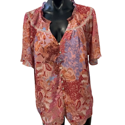 Just Jeans Womens  Size 14 Blouse Floral / Multicoloured 