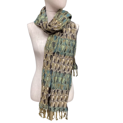  The Woolmark Company Scarf Beige / Black  / Green / Teal 