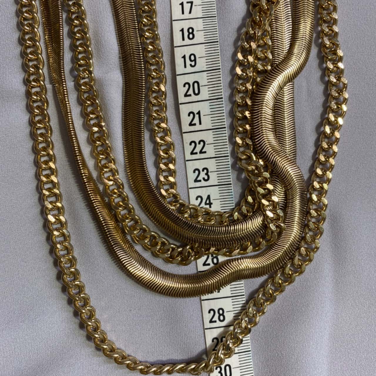 Layered Color Coated Chain & Cord Necklace main image 1
