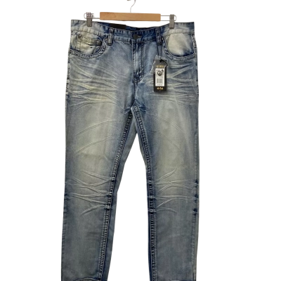 Villains of Virtue Mens  Size 38R Straight Leg Jeans Blue 