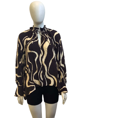 Commonry  Womens  Size 16 Zebra Print Top Black / Light Cream