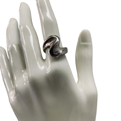 Vintage 925 Sterling Silver Zig-Zag Modernist Adjustable Ring #modernistjewellery #vintagestyle #silverring