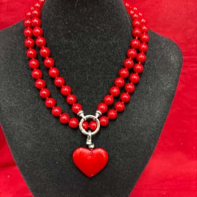 Taking Shape The Smitten Necklace Women's Beaded Necklace Red 