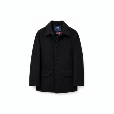 Free Country Black Wool-Style Coat – Size Medium Regular