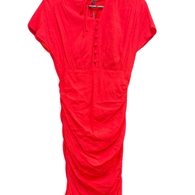 Bardōt Ruched Womens Red & Black Polka Dot Dress Size 8
